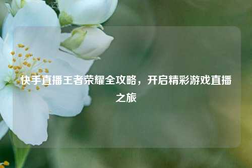 快手直播王者荣耀全攻略，开启精彩游戏直播之旅