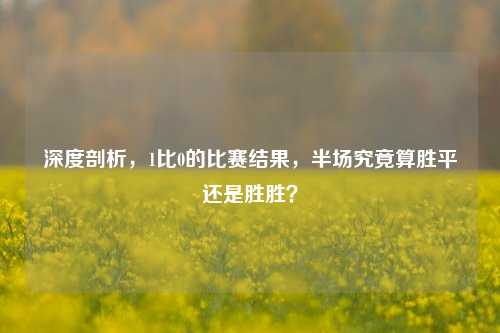 深度剖析，1比0的比赛结果，半场究竟算胜平还是胜胜？
