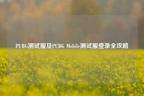 PUBG测试服及PUBG Mobile测试服登录全攻略