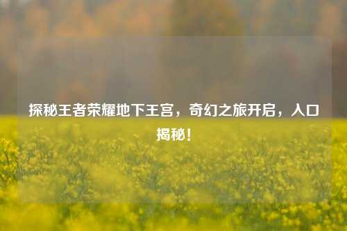 探秘王者荣耀地下王宫,奇幻之旅开启,入口揭秘!