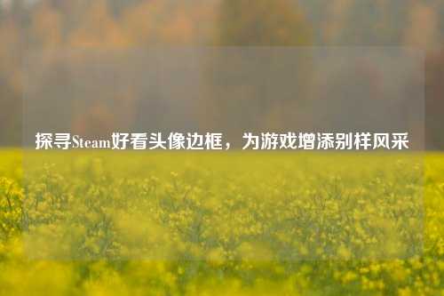 探寻Steam好看头像边框,为游戏增添别样风采