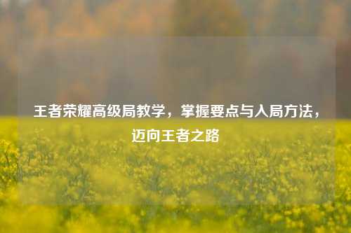 王者荣耀高级局教学，掌握要点与入局方法，迈向王者之路