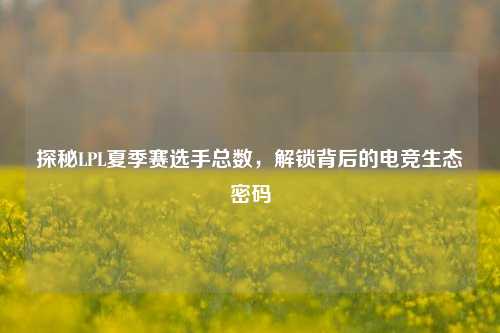 探秘LPL夏季赛选手总数，解锁背后的电竞生态密码