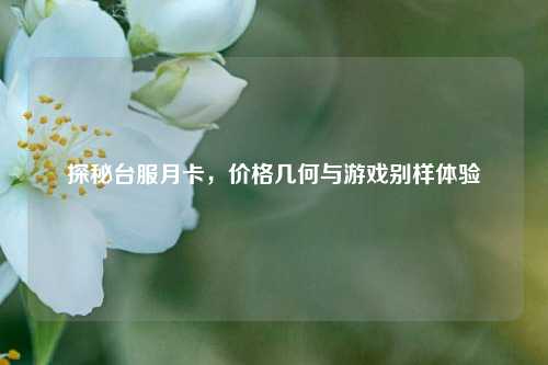 探秘台服月卡，价格几何与游戏别样体验