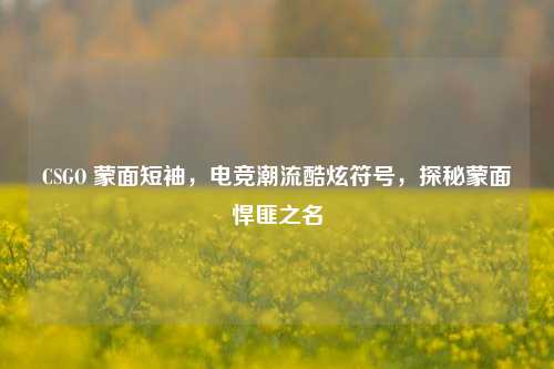 CSGO 蒙面短袖,电竞潮流酷炫符号,探秘蒙面悍匪之名