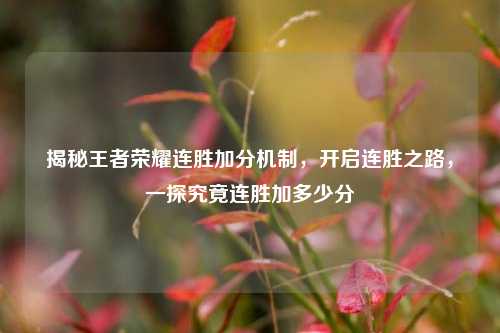 揭秘王者荣耀连胜加分机制,开启连胜之路,一探究竟连胜加多少分
