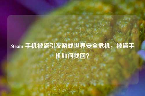 Steam 手机被盗引发游戏世界安全危机，被盗手机如何找回？