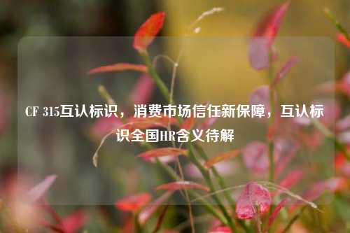 CF 315互认标识，消费市场信任新保障，互认标识全国HR含义待解