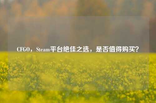 CFGO，Steam平台绝佳之选，是否值得购买？