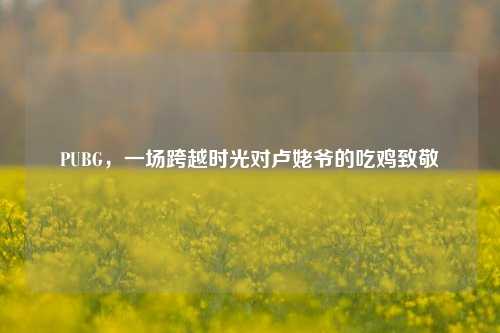 PUBG，一场跨越时光对卢姥爷的吃鸡致敬