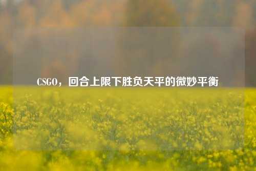 CSGO，回合上限下胜负天平的微妙平衡
