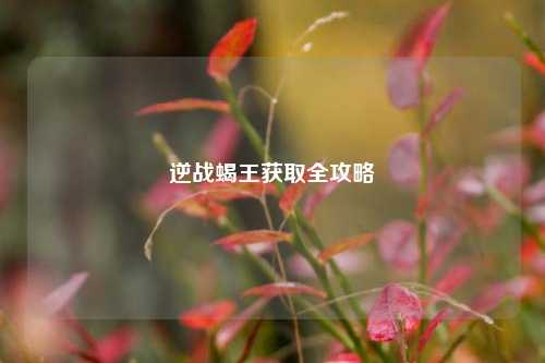 逆战蝎王获取全攻略