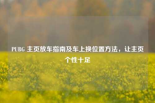 PUBG 主页放车指南及车上换位置方法，让主页个性十足