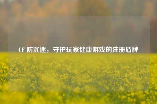 CF 防沉迷，守护玩家健康游戏的注册盾牌