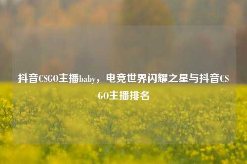 抖音CSGO主播baby,电竞世界闪耀之星与抖音CSGO主播排名