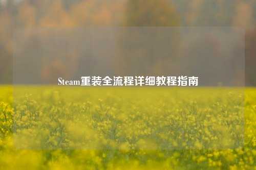 Steam重装全流程详细教程指南