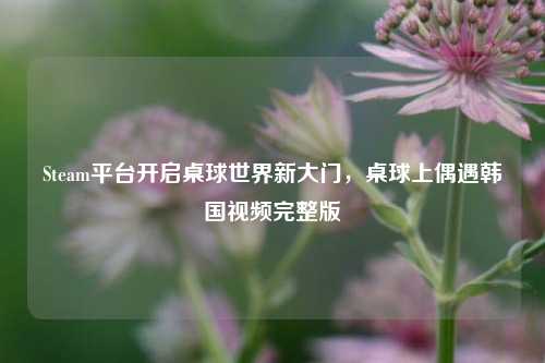 Steam平台开启桌球世界新大门，桌球上偶遇韩国视频完整版