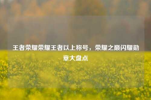 王者荣耀荣耀王者以上称号，荣耀之巅闪耀勋章大盘点