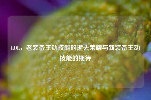 LOL,老装备主动技能的逝去荣耀与新装备主动技能的期待