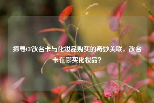 探寻CF改名卡与化妆品购买的奇妙关联,改名卡在哪买化妆品?