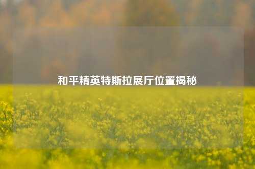 和平精英特斯拉展厅位置揭秘