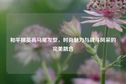 和平精英高马尾发型,时尚魅力与战斗风采的完美融合