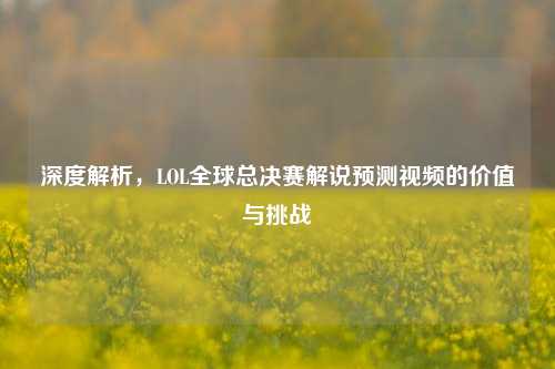 深度解析,LOL全球总决赛解说预测视频的价值与挑战