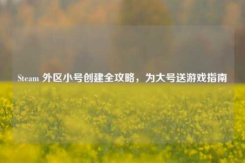 Steam 外区小号创建全攻略,为大号送游戏指南