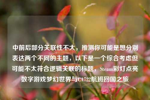 中前后部分关联性不大，推测你可能是想分别表达两个不同的主题，以下是一个综合考虑但可能不太符合逻辑关联的标题，Steam彩灯点亮数字游戏梦幻世界与CA722航班回国之旅