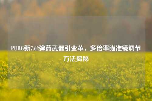 PUBG新7.62弹药武器引变革,多倍率瞄准镜调节方法揭秘