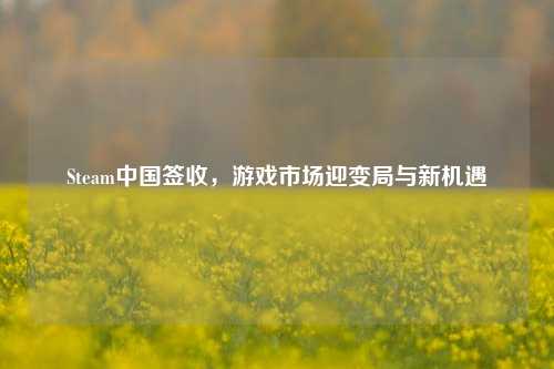 Steam中国签收，游戏市场迎变局与新机遇