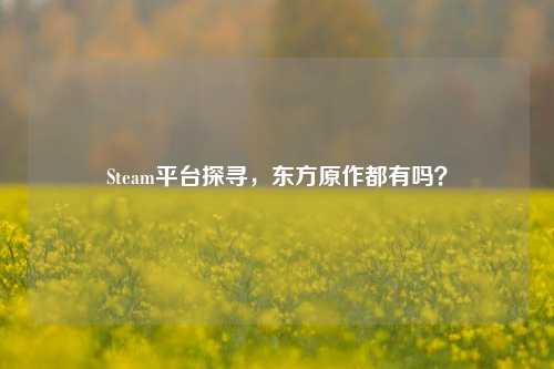 Steam平台探寻，东方原作都有吗？