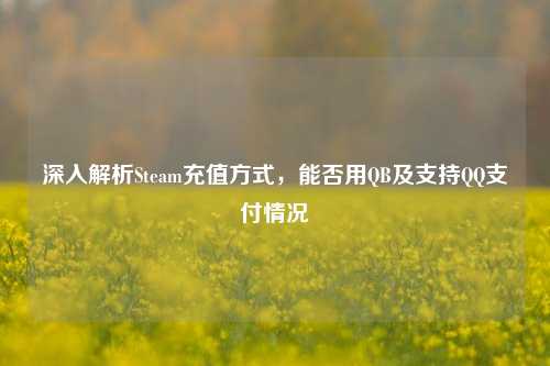 深入解析Steam充值方式，能否用QB及支持QQ支付情况
