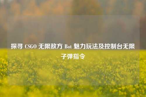 探寻 CSGO 无限敌方 Bot 魅力玩法及控制台无限子弹指令