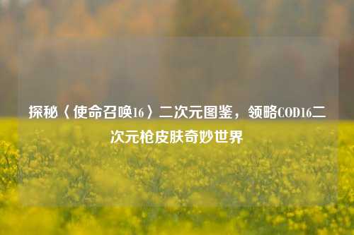 探秘〈使命召唤16〉二次元图鉴,领略COD16二次元枪皮肤奇妙世界