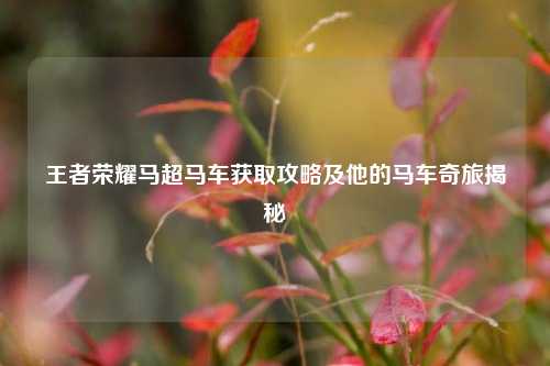 王者荣耀马超马车获取攻略及他的马车奇旅揭秘