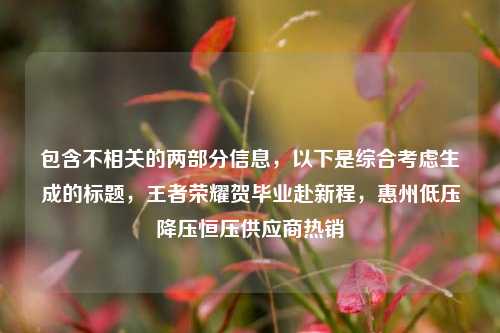 包含不相关的两部分信息,以下是综合考虑生成的标题,王者荣耀贺毕业赴新程,惠州低压降压恒压供应商热销