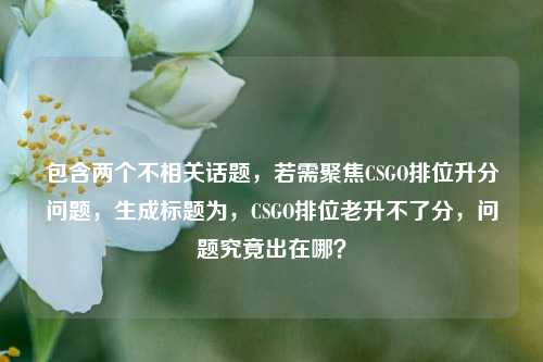 包含两个不相关话题，若需聚焦CSGO排位升分问题，生成标题为，CSGO排位老升不了分，问题究竟出在哪？