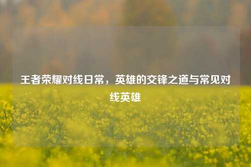 王者荣耀对线日常,英雄的交锋之道与常见对线英雄