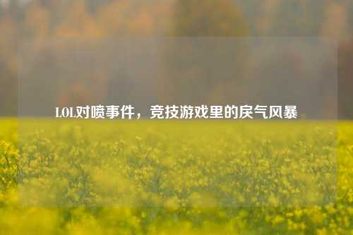 LOL对喷事件,竞技游戏里的戾气风暴