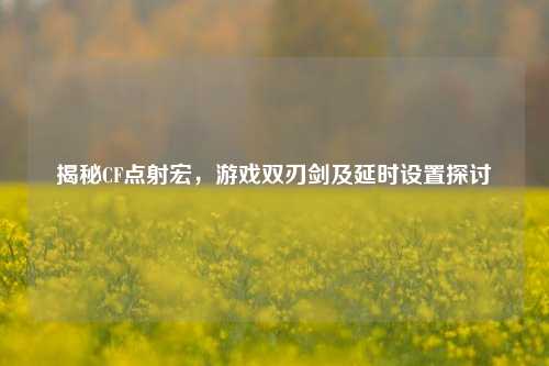 揭秘CF点射宏，游戏双刃剑及延时设置探讨