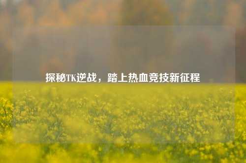 探秘TK逆战，踏上热血竞技新征程