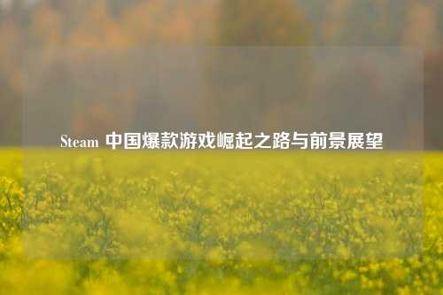 Steam 中国爆款游戏崛起之路与前景展望
