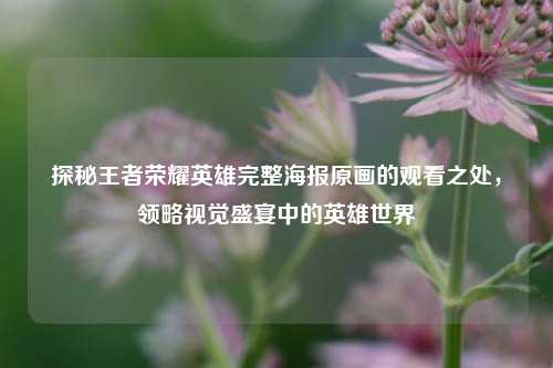 探秘王者荣耀英雄完整海报原画的观看之处,领略视觉盛宴中的英雄世界