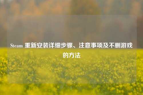 Steam 重新安装详细步骤、注意事项及不删游戏的方法