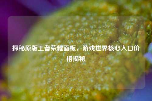 探秘原版王者荣耀面板，游戏世界核心入口价格揭秘