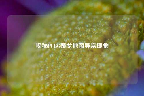 揭秘PUBG泰戈地图异常现象