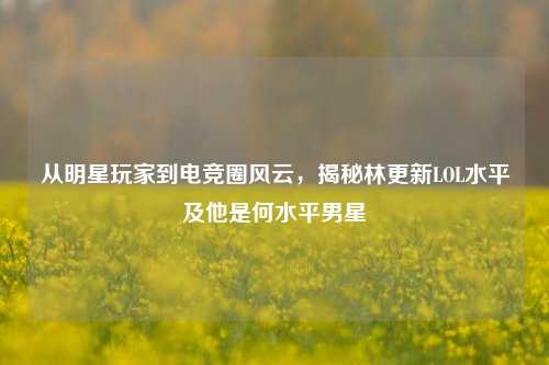 从明星玩家到电竞圈风云,揭秘林更新LOL水平及他是何水平男星