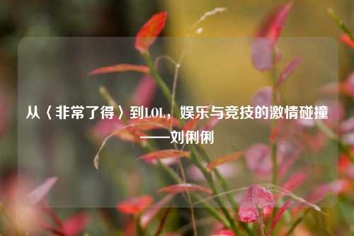 从〈非常了得〉到LOL,娱乐与竞技的激情碰撞——刘俐俐