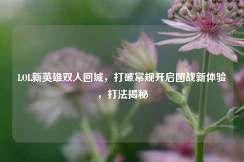 LOL新英雄双人回城,打破常规开启团战新体验,打法揭秘